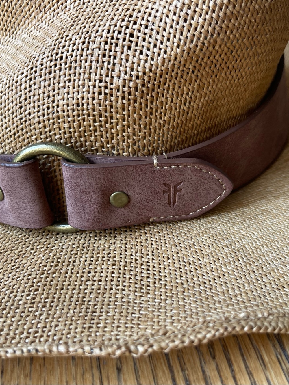 FRYE Straw Cowboy Hat Leather Band - Picture 12 of 12